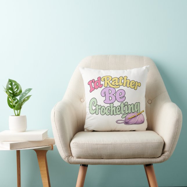 Almofada  Crochet Yarn Lover Throw Pillow (Cadeira)