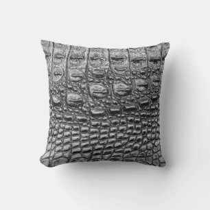 Almofada Crocodilo Noir: Preto Couro Mito