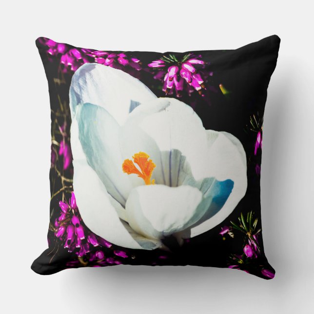 Almofada Crocus Na Cama Da Flor (Frente)