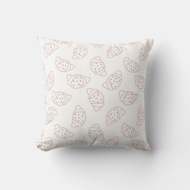 Almofada croissant padrão contínuo em estilo lineart em bra (Frente)