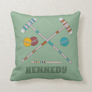 Almofada Croquet Set Lawn Games Jade Green Personalizado
