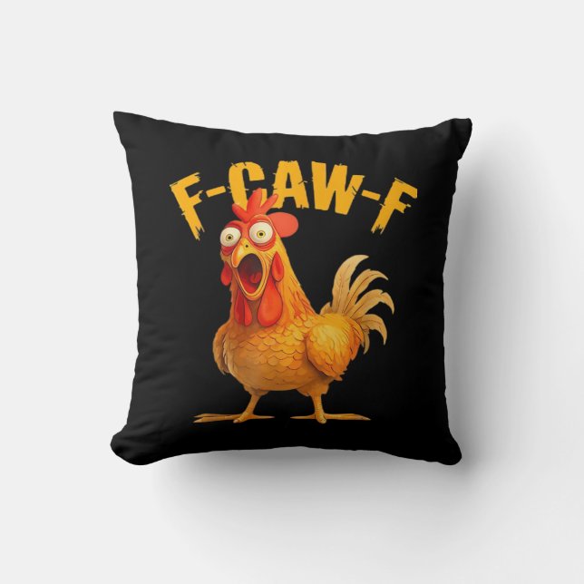 Almofada Crow Humor F-Caw-F Gothic Funny Retro Cool (Frente)