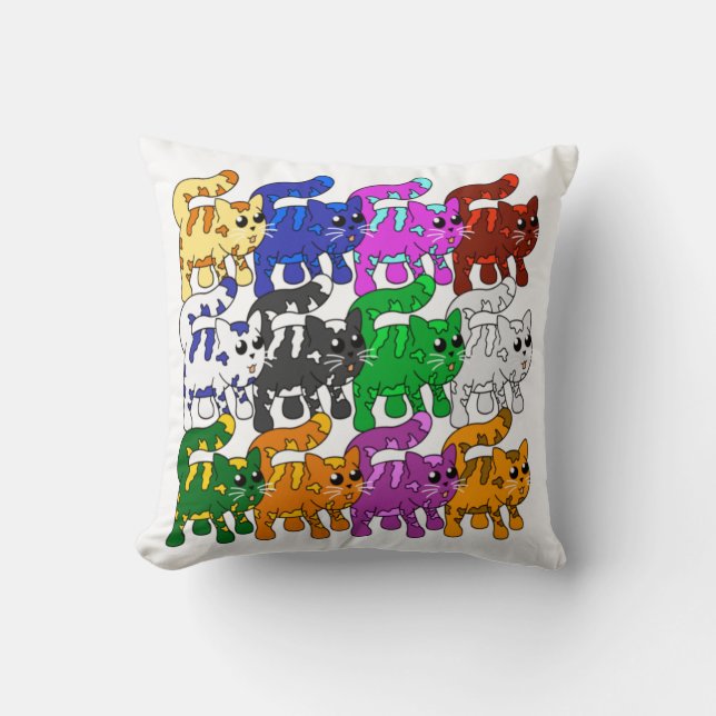 Almofada Crowd de Kitten, Padrão Xmas Bonito (Frente)