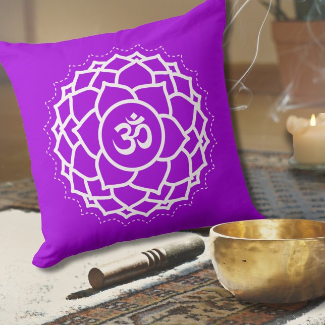 Almofada Crown Chakra | Sahasrara | Roxa | Meditação (Criador carregado)