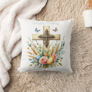 Almofada Cruz de Páscoa em Aquarela Personalizada