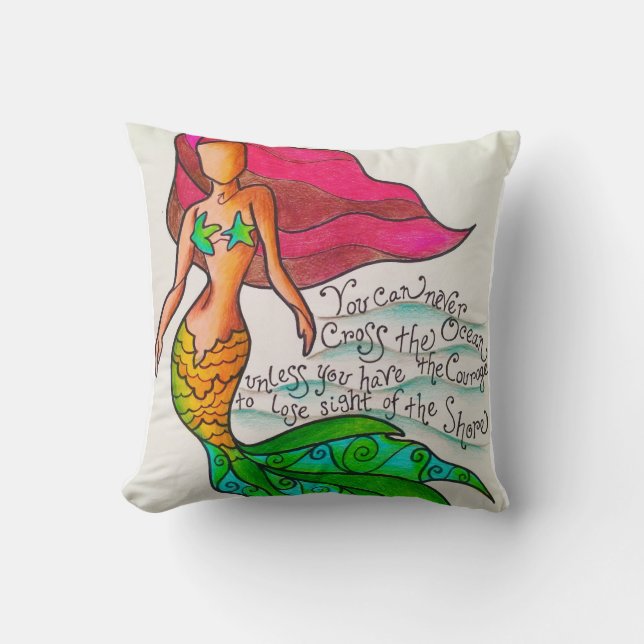 Almofada Cruze o travesseiro do oceano (Frente)