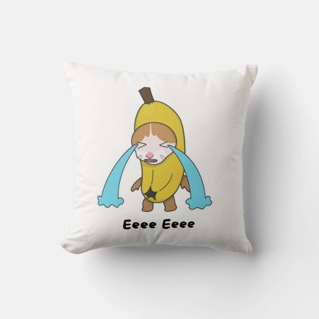 Almofada Cry Banana Triste Gato Chorando Camisa Eee Eee (Frente)