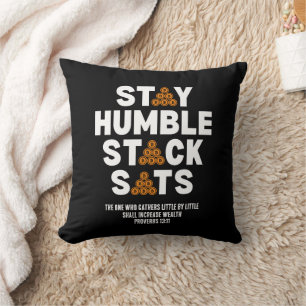 Almofada Crypto Bitmoney Investor STAY HUMBLE STACK SATS