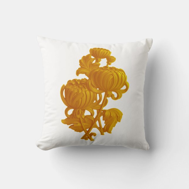 Almofada Crysanthemum Amarelo (Frente)