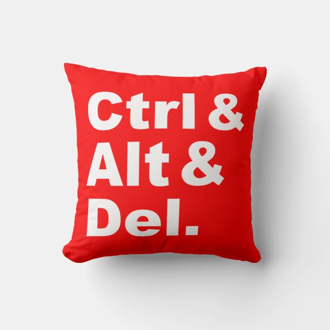 Almofada CTRL & Alt & Del Descansar (cores inversas) (Frente)