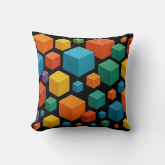 Almofada Cubes galore on black Throw Cushion