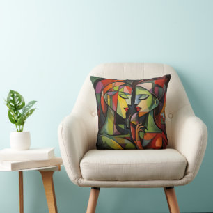 Almofada Cubismo Feminino Arte Abstrata