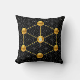 Almofada Cubo de Metatron Dourado