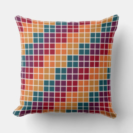 ALMOFADA CUBOS DE OUTONO VERMELHO ROXO TEAL LARANJA AMARELO
