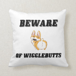 Almofada Cuidado com Wigglebutts Funny Corgi cita camiseta