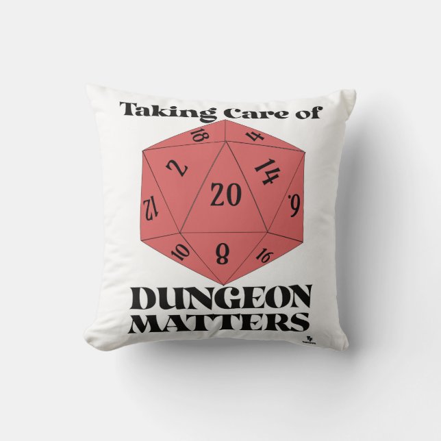 Almofada Cuidando Do Slogan De Jogo Dungeon Importas (Frente)