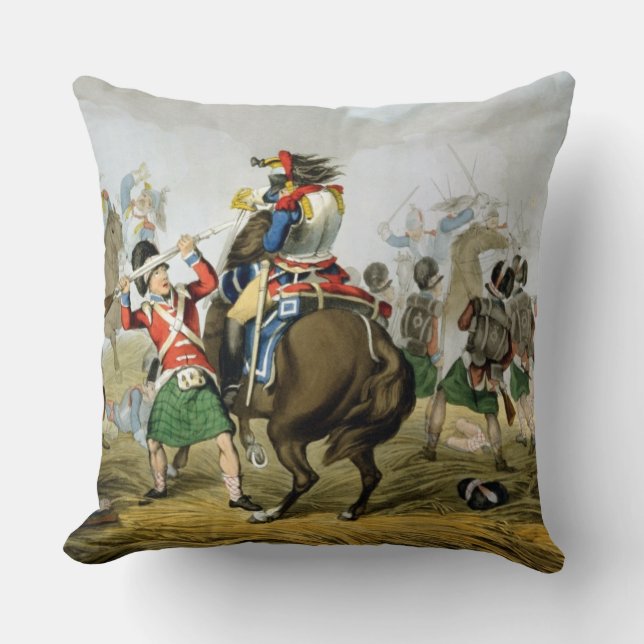 Almofada Cuirassiers franceses na batalha de Waterloo, (Frente)