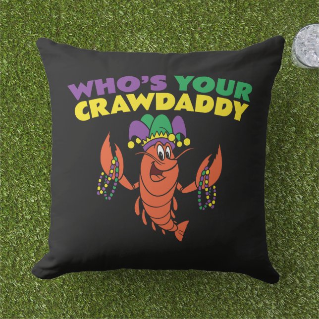 Almofada Cujo Crawaddy Mardi Gras Engraçado (Grama)