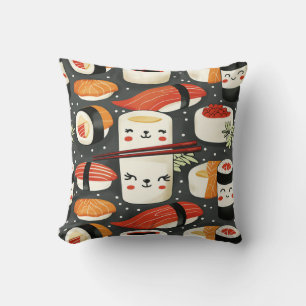 Almofada Culinária japonesa, rolos, sushi, bastões de sushi