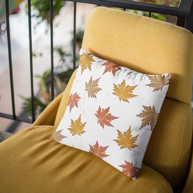 Almofada Cultivo do outono que abandona a fazenda (Simple fall and Autumn colorful throw pillow. )