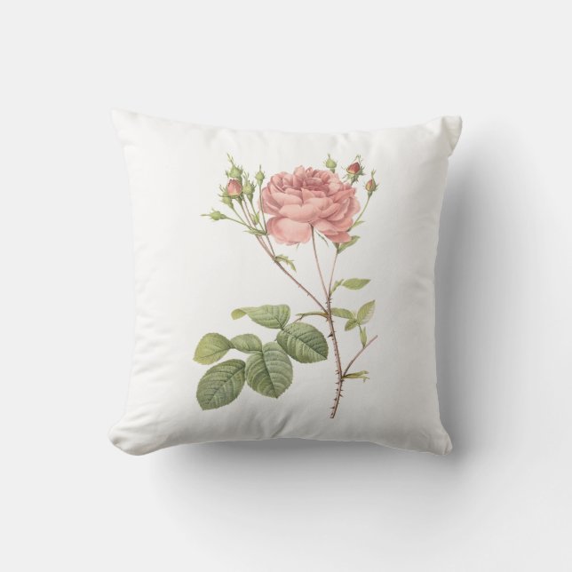 Almofada Cumberland aumentou por Redouté (Frente)