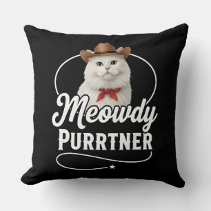 Almofada Cumprada Parceira Gato Engraçado Caubói Ocidental