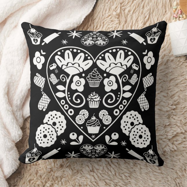 Almofada Cupcake Baking Folk Art (Cobertor)