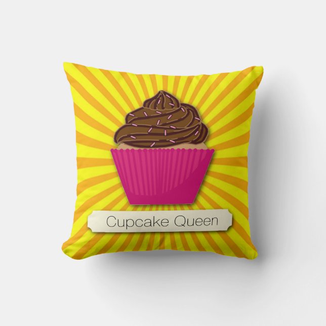 Almofada Cupcake e Sunshine Personalize Adicione seu texto (Frente)