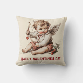 Almofada Cupido Vintage com Arco de Coração