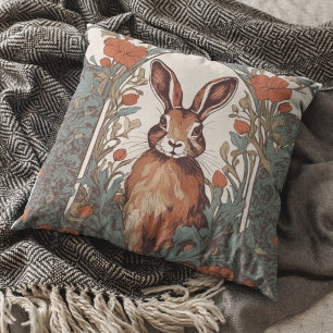 Almofada Curiosa lebre William Morris inspirou floral