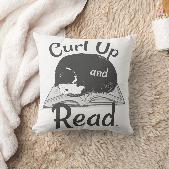 Almofada Curl Up Read Cat Cool Reading Love Art (Cobertor)