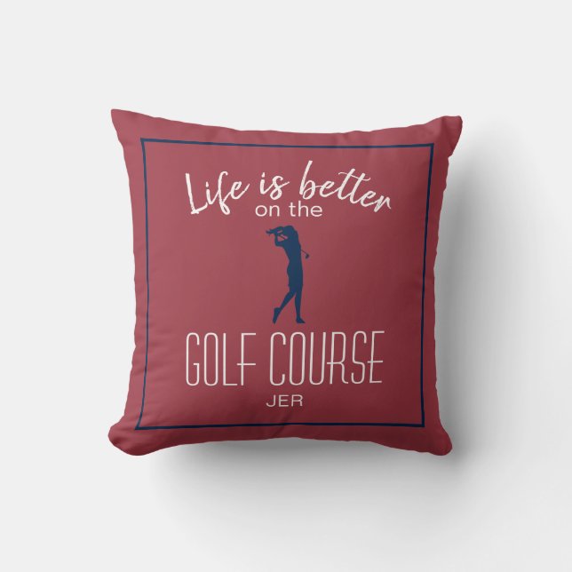 Almofada Cursa de Golfe para Dama Citação Curso de Golfe Mo (Frente)