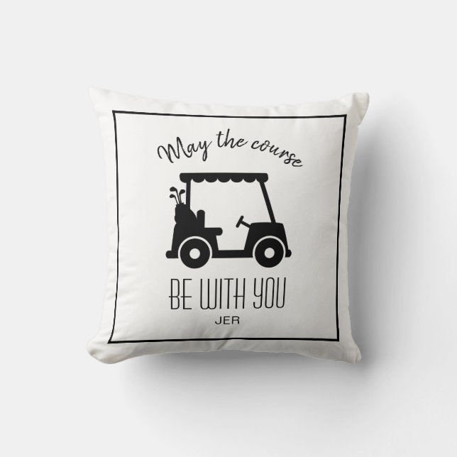 Almofada Curso Bonito de Carrinho de Golfe Citação Golfista (Frente)