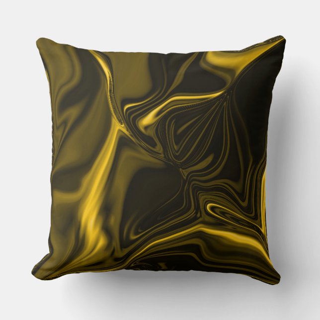 Almofada Curvas amarelas ou dourados em musica. (Frente)