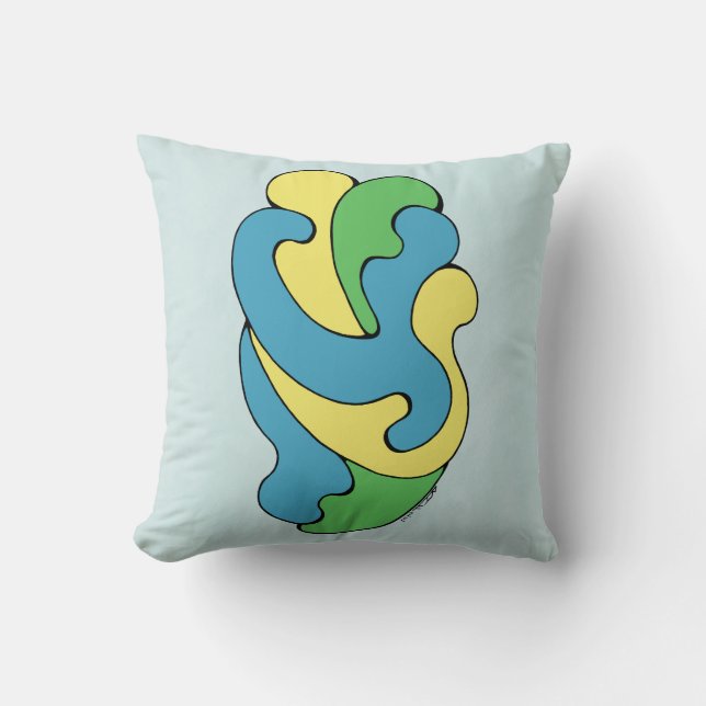 Almofada Curvas de Embrasão (Amarelo, Azul, Verde) (Frente)