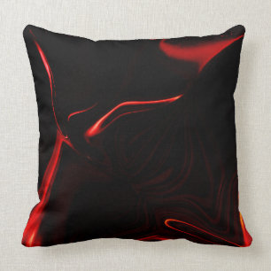 Almofada Curvas, ondulação no fundo preto vermelho.