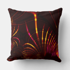 Almofada Curvas pontiagudas de cor rosa a amarelo-fogo