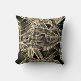 Almofada Curvas semelhantes a fita, caquis ou linhas beges