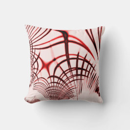 Almofada Curvas vermelhas e castanhas cruzadas sobre fundo