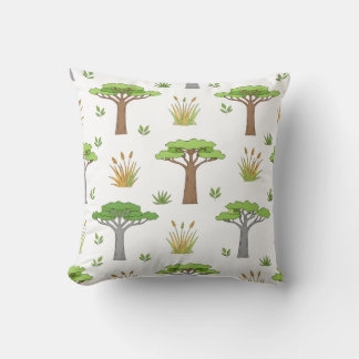Almofada Cushion Africano Savanna Trees and Grasslands