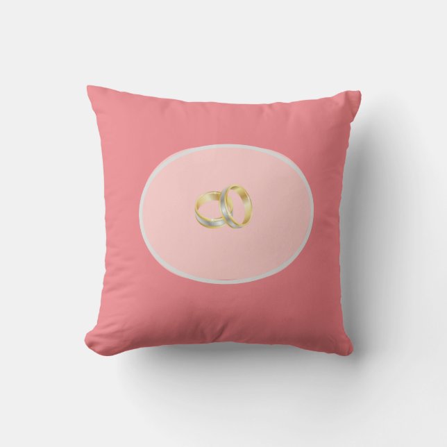 Almofada Cushion Anel de Casamento Rosa (Frente)