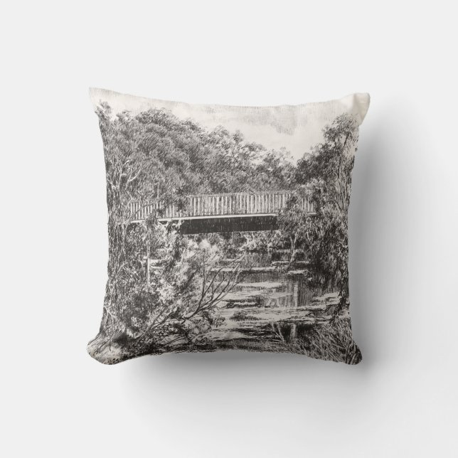 Almofada Cushion - 'Através da cidade de Bustling..' (Frente)