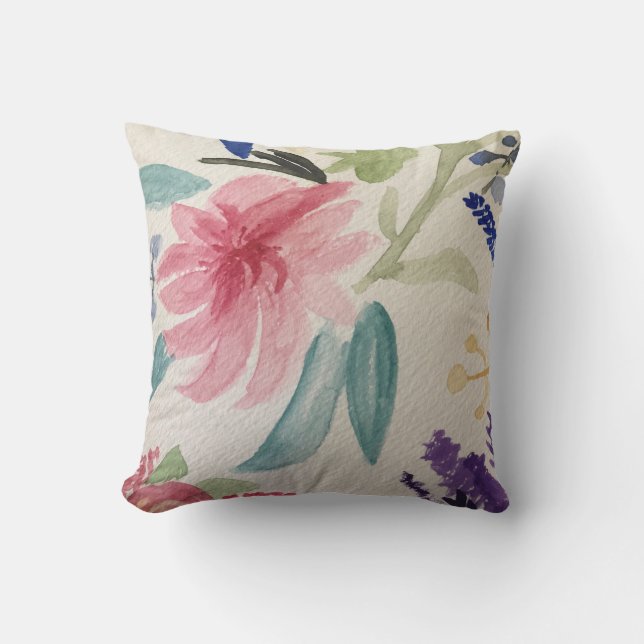 Almofada Cushion com design de aquarela floral bonito (Frente)