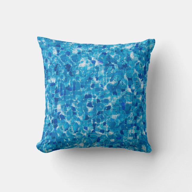 Almofada Cushion com padrão mozaico azul (Frente)