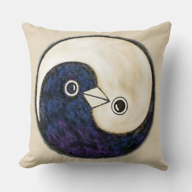 Almofada Cushion com YinYang Peace Doves (Frente)