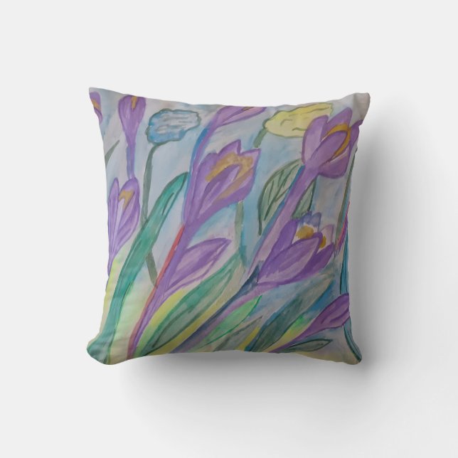 Almofada Cushion Crocus abstrato Primavera (Frente)