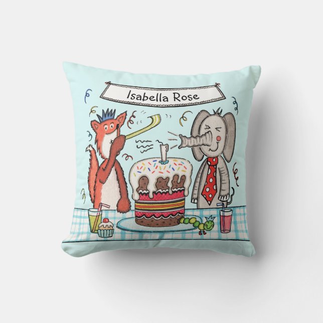 Almofada Cushion de animais de festas bonitas de crianças p (Frente)