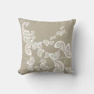 Almofada Cushion de Arte Branca de Padrão Peacock de Arte F