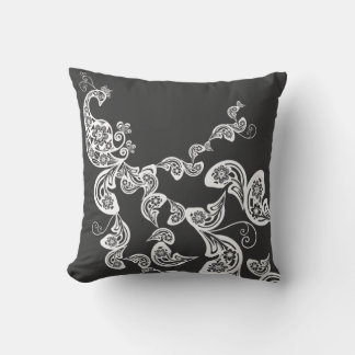 Almofada Cushion de Arte Branca de Padrão Peacock de Arte F