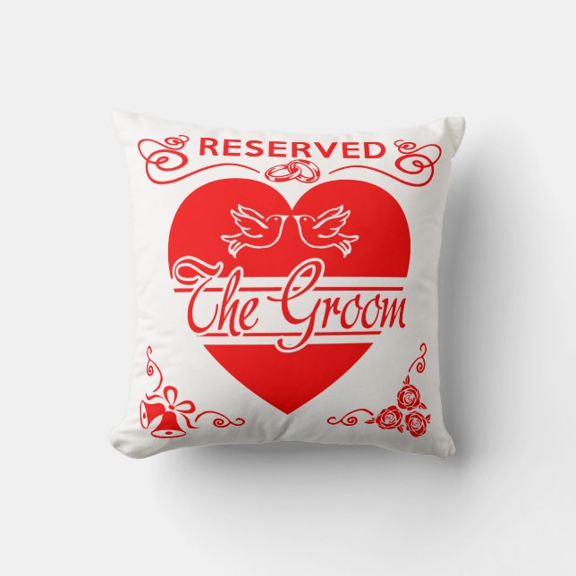 Almofada Cushion de Casamento do Groom. Reservado para o Gr (Frente)